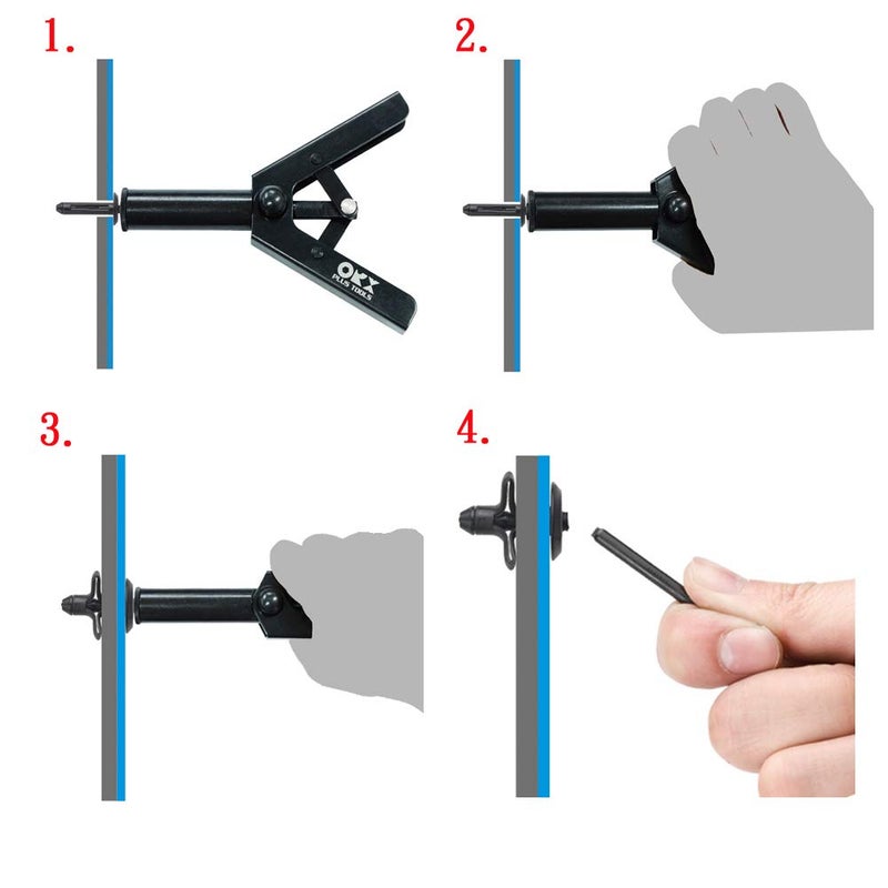 ORX PLUS TOOLS ORXPLUS Tools Plastic Rivet Hand Gun Kit one Hand Operation w/ 40 Sample Poly Rivets - Image 3